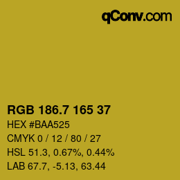 カラーコード: RGB 186.7 165 37 | qconv.com