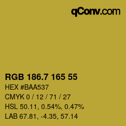 カラーコード: RGB 186.7 165 55 | qconv.com