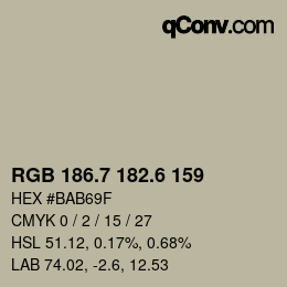 カラーコード: RGB 186.7 182.6 159 | qconv.com