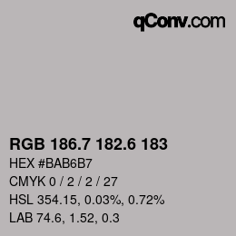 カラーコード: RGB 186.7 182.6 183 | qconv.com
