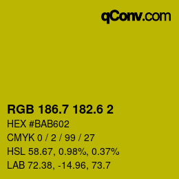 カラーコード: RGB 186.7 182.6 2 | qconv.com