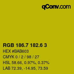 カラーコード: RGB 186.7 182.6 3 | qconv.com