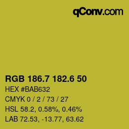 カラーコード: RGB 186.7 182.6 50 | qconv.com