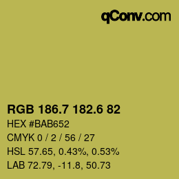 カラーコード: RGB 186.7 182.6 82 | qconv.com