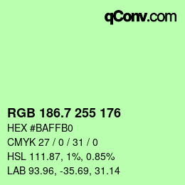 カラーコード: RGB 186.7 255 176 | qconv.com