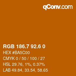 カラーコード: RGB 186.7 92.6 0 | qconv.com