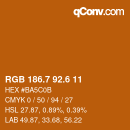 カラーコード: RGB 186.7 92.6 11 | qconv.com