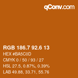 カラーコード: RGB 186.7 92.6 13 | qconv.com
