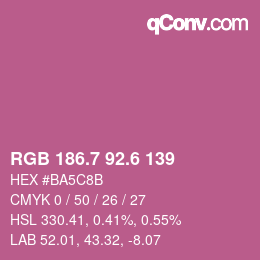 カラーコード: RGB 186.7 92.6 139 | qconv.com