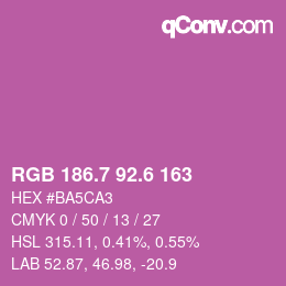 カラーコード: RGB 186.7 92.6 163 | qconv.com