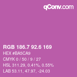カラーコード: RGB 186.7 92.6 169 | qconv.com