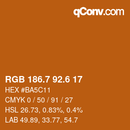 カラーコード: RGB 186.7 92.6 17 | qconv.com
