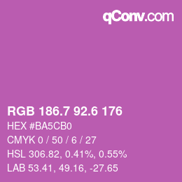 カラーコード: RGB 186.7 92.6 176 | qconv.com