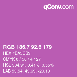 カラーコード: RGB 186.7 92.6 179 | qconv.com