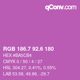 カラーコード: RGB 186.7 92.6 180 | qconv.com