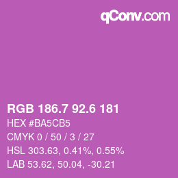 カラーコード: RGB 186.7 92.6 181 | qconv.com