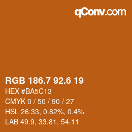 カラーコード: RGB 186.7 92.6 19 | qconv.com