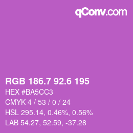 カラーコード: RGB 186.7 92.6 195 | qconv.com