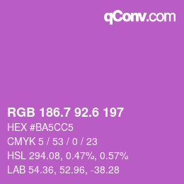 カラーコード: RGB 186.7 92.6 197 | qconv.com