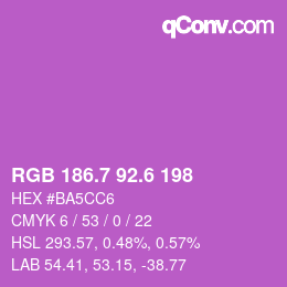 カラーコード: RGB 186.7 92.6 198 | qconv.com