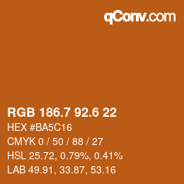 カラーコード: RGB 186.7 92.6 22 | qconv.com