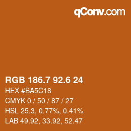 カラーコード: RGB 186.7 92.6 24 | qconv.com