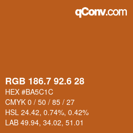 カラーコード: RGB 186.7 92.6 28 | qconv.com