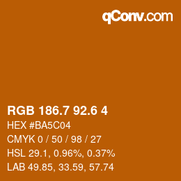 カラーコード: RGB 186.7 92.6 4 | qconv.com
