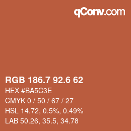 カラーコード: RGB 186.7 92.6 62 | qconv.com
