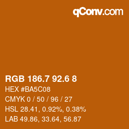 カラーコード: RGB 186.7 92.6 8 | qconv.com