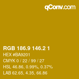 カラーコード: RGB 186.9 146.2 1 | qconv.com