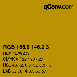 カラーコード: RGB 186.9 146.2 3 | qconv.com