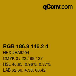 カラーコード: RGB 186.9 146.2 4 | qconv.com
