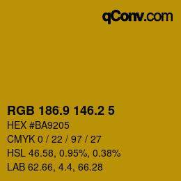 カラーコード: RGB 186.9 146.2 5 | qconv.com