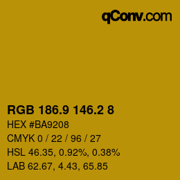 カラーコード: RGB 186.9 146.2 8 | qconv.com