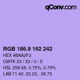 カラーコード: RGB 186.9 162 242 | qconv.com
