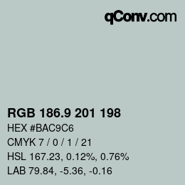 Farbcode: RGB 186.9 201 198 | qconv.com