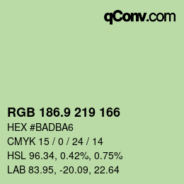 カラーコード: RGB 186.9 219 166 | qconv.com