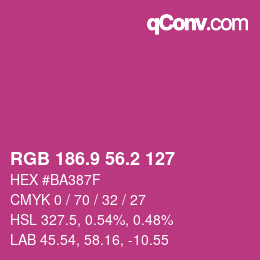 カラーコード: RGB 186.9 56.2 127 | qconv.com