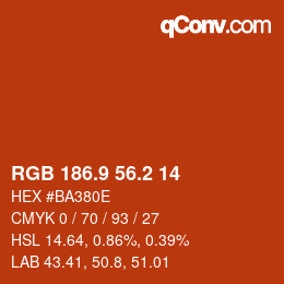 Color code: RGB 186.9 56.2 14 | qconv.com