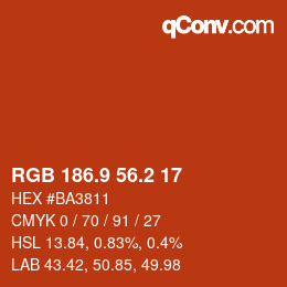 カラーコード: RGB 186.9 56.2 17 | qconv.com