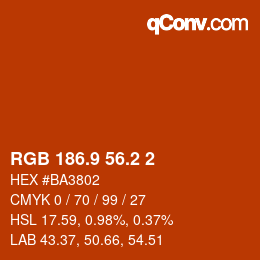 カラーコード: RGB 186.9 56.2 2 | qconv.com