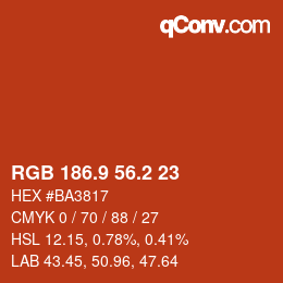 Color code: RGB 186.9 56.2 23 | qconv.com