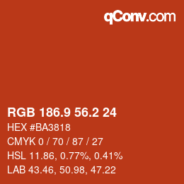 Color code: RGB 186.9 56.2 24 | qconv.com