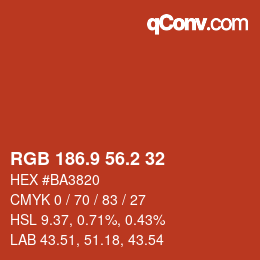 Color code: RGB 186.9 56.2 32 | qconv.com