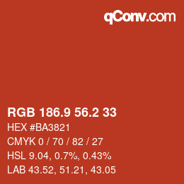 Color code: RGB 186.9 56.2 33 | qconv.com