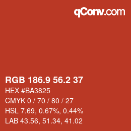 Color code: RGB 186.9 56.2 37 | qconv.com