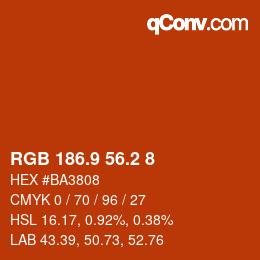 Color code: RGB 186.9 56.2 8 | qconv.com