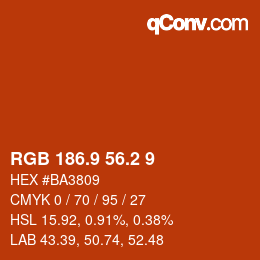 Color code: RGB 186.9 56.2 9 | qconv.com
