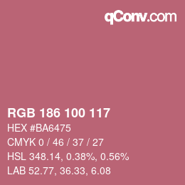 Color code: RGB 186 100 117 | qconv.com